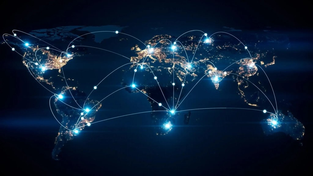 Global eSIM connectivity network across continents